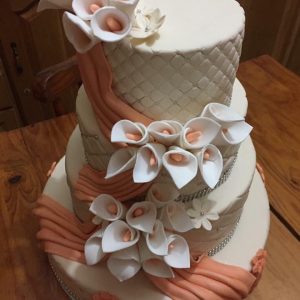 4-Tier Wedding Cake with sugar flowers